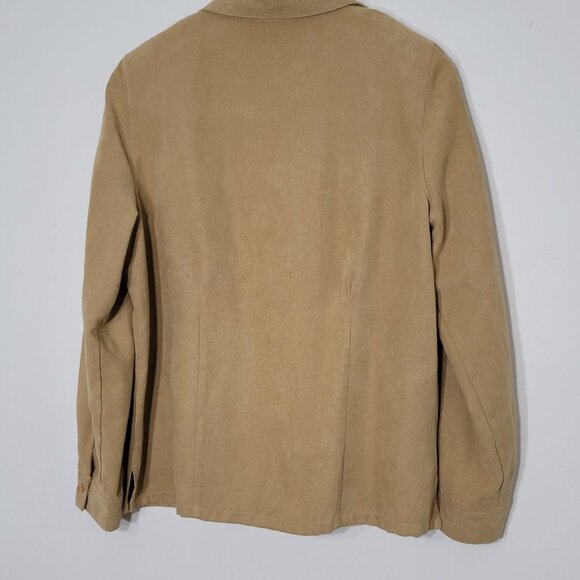 💕Vintage Dark Sand Country Chic Long Sleeve 90's Button Front Shirt Cottagecore - Picture 6 of 9